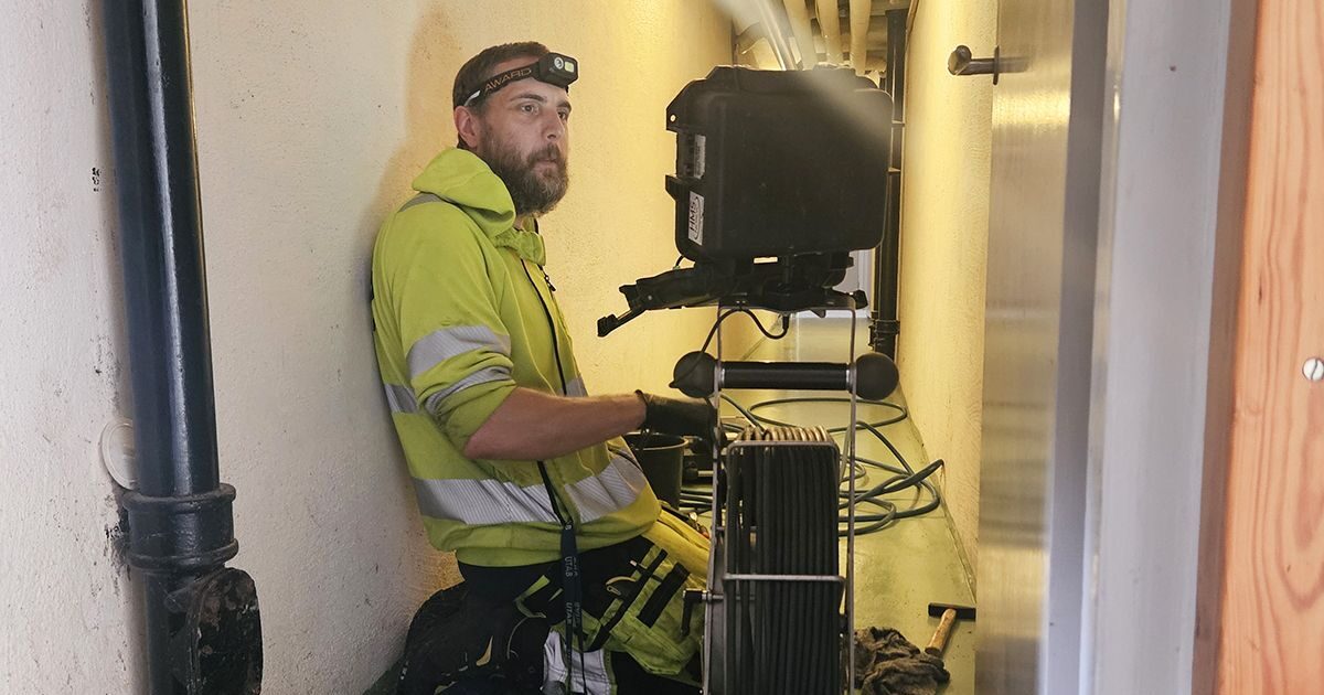 Underhållsspolning och rörinspektion i Grums